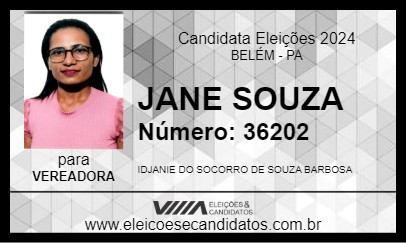 Candidato JANE SOUZA 2024 - BELÉM - Eleições