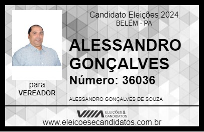 Candidato ALESSANDRO GONÇALVES 2024 - BELÉM - Eleições