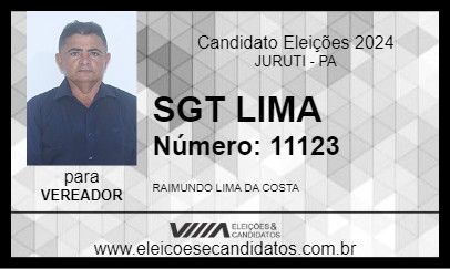 Candidato SGT LIMA 2024 - JURUTI - Eleições