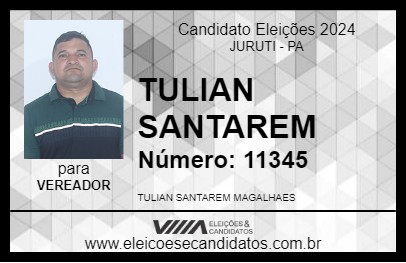 Candidato TULIAN SANTAREM 2024 - JURUTI - Eleições