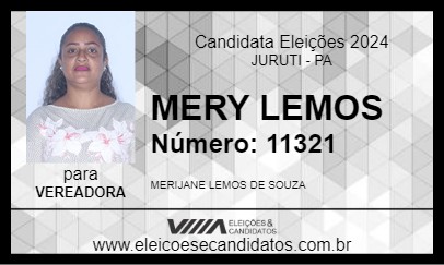 Candidato MERY LEMOS 2024 - JURUTI - Eleições