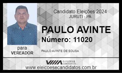 Candidato PAULO AVINTE 2024 - JURUTI - Eleições