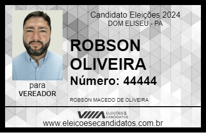 Candidato ROBSON OLIVEIRA 2024 - DOM ELISEU - Eleições