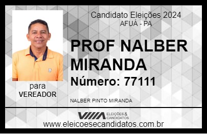 Candidato PROF NALBER MIRANDA 2024 - AFUÁ - Eleições