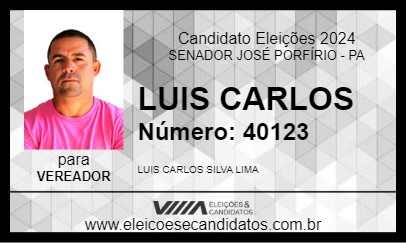 Candidato LUIS CARLOS 2024 - SENADOR JOSÉ PORFÍRIO - Eleições