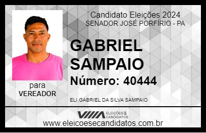 Candidato GABRIEL SAMPAIO 2024 - SENADOR JOSÉ PORFÍRIO - Eleições