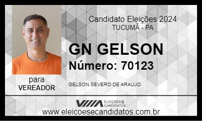 Candidato GN GELSON 2024 - TUCUMÃ - Eleições