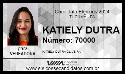 Candidato KATIELY DUTRA 2024 - TUCUMÃ - Eleições