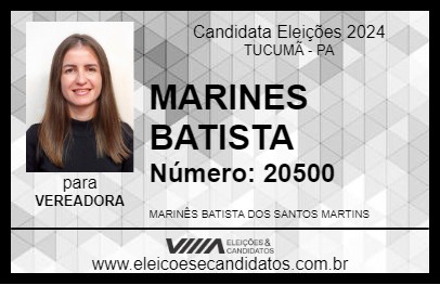 Candidato MARINES BATISTA 2024 - TUCUMÃ - Eleições