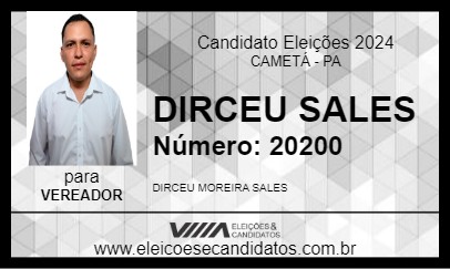 Candidato DIRCEU SALES 2024 - CAMETÁ - Eleições