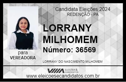 Candidato LORRANY  MILHOMEM 2024 - REDENÇÃO - Eleições