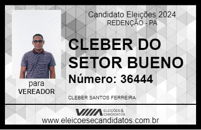 Candidato CLEBER DO SETOR BUENO 2024 - REDENÇÃO - Eleições