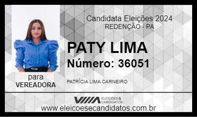 Candidato PATY LIMA 2024 - REDENÇÃO - Eleições