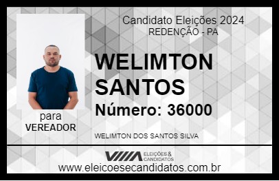 Candidato WELIMTON SANTOS 2024 - REDENÇÃO - Eleições