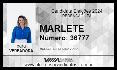 Candidato MARLETE 2024 - REDENÇÃO - Eleições