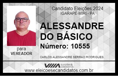 Candidato ALESSANDRE DO BÁSICO 2024 - IGARAPÉ-MIRI - Eleições