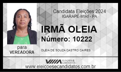 Candidato IRMÃ OLEIA 2024 - IGARAPÉ-MIRI - Eleições