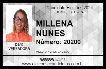 Candidato MILLENA NUNES 2024 - DOM ELISEU - Eleições