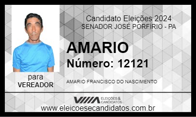 Candidato AMARIO 2024 - SENADOR JOSÉ PORFÍRIO - Eleições