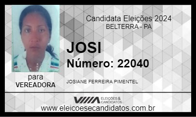 Candidato JOSI 2024 - BELTERRA - Eleições