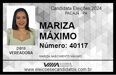 Candidato MARIZA MÁXIMO 2024 - PACAJÁ - Eleições