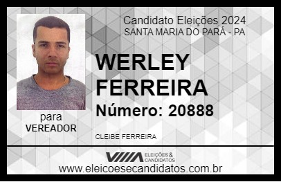 Candidato WERLLEM FERREIRA 2024 - SANTA MARIA DO PARÁ - Eleições