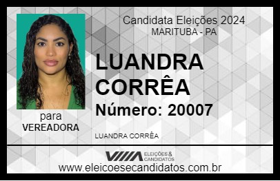 Candidato LUANDRA CORRÊA 2024 - MARITUBA - Eleições