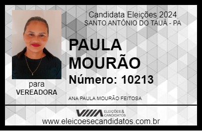 Candidato PAULA MOURÃO 2024 - SANTO ANTÔNIO DO TAUÁ - Eleições