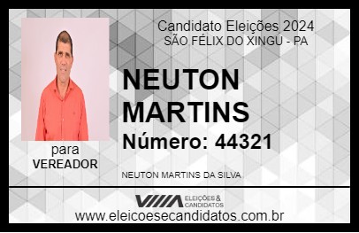 Candidato NEUTON MARTINS 2024 - SÃO FÉLIX DO XINGU - Eleições