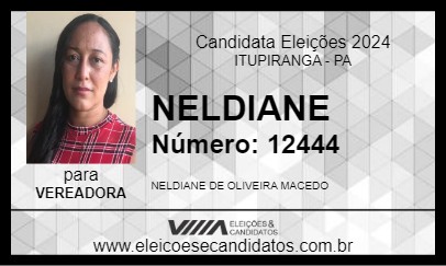 Candidato NELDIANE 2024 - ITUPIRANGA - Eleições