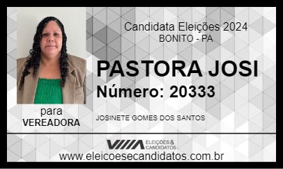 Candidato PASTORA JOSI 2024 - BONITO - Eleições