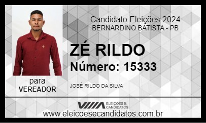 Candidato ZÉ RILDO 2024 - BERNARDINO BATISTA - Eleições