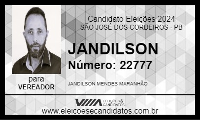 Candidato JANDILSON 2024 - SÃO JOSÉ DOS CORDEIROS - Eleições