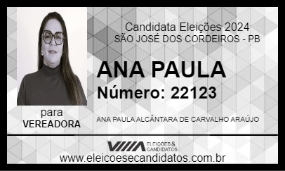 Candidato ANA PAULA 2024 - SÃO JOSÉ DOS CORDEIROS - Eleições