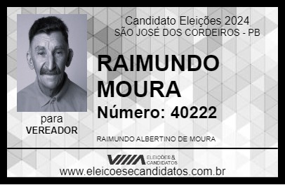 Candidato RAIMUNDO MOURA 2024 - SÃO JOSÉ DOS CORDEIROS - Eleições