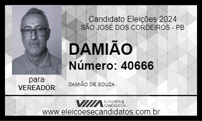 Candidato DAMIÃO 2024 - SÃO JOSÉ DOS CORDEIROS - Eleições