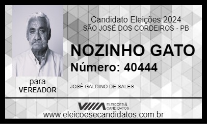 Candidato NOZINHO GATO 2024 - SÃO JOSÉ DOS CORDEIROS - Eleições