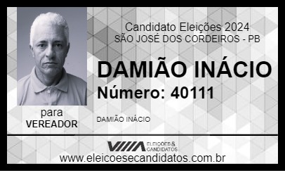 Candidato DAMIÃO INÁCIO 2024 - SÃO JOSÉ DOS CORDEIROS - Eleições