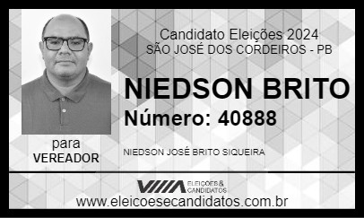 Candidato NIEDSON BRITO 2024 - SÃO JOSÉ DOS CORDEIROS - Eleições