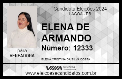 Candidato ELENA DE ARMANDO 2024 - LAGOA - Eleições