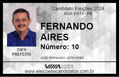 Candidato FERNANDO AIRES 2024 - BOA VISTA - Eleições