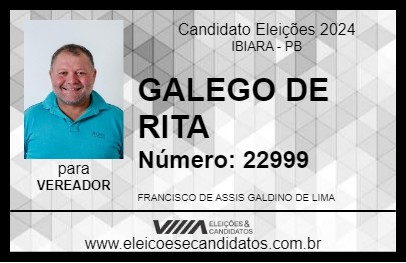 Candidato GALEGO DE RITA 2024 - IBIARA - Eleições