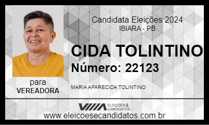 Candidato CIDA TOLINTINO 2024 - IBIARA - Eleições