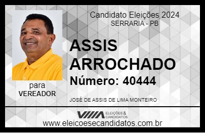 Candidato ASSIS ARROCHADO 2024 - SERRARIA - Eleições