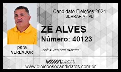 Candidato ZÉ ALVES 2024 - SERRARIA - Eleições