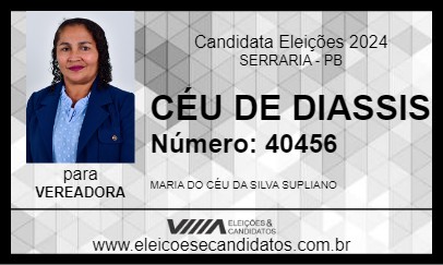 Candidato CÉU DE DIASSIS 2024 - SERRARIA - Eleições