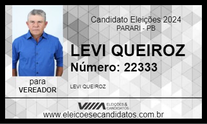 Candidato LEVI QUEIROZ 2024 - PARARI - Eleições