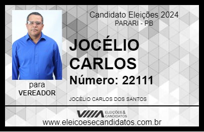 Candidato JOCÉLIO CARLOS 2024 - PARARI - Eleições