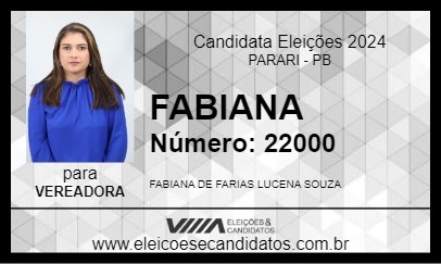 Candidato FABIANA 2024 - PARARI - Eleições