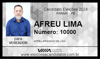 Candidato AFREU LIMA 2024 - PARARI - Eleições